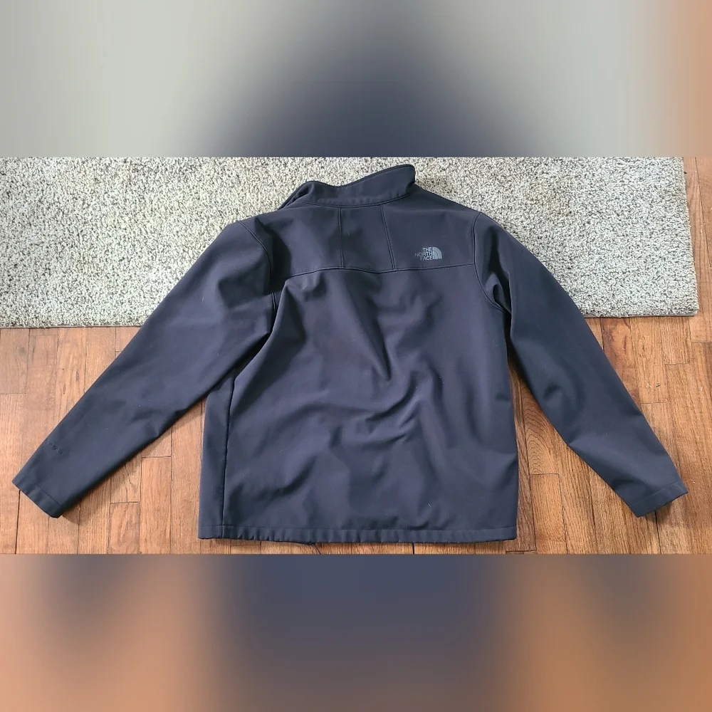 The North Face softshell jacket men's LG--ZIPPER BROKEN & SM‎ BURN HOLE--flaws